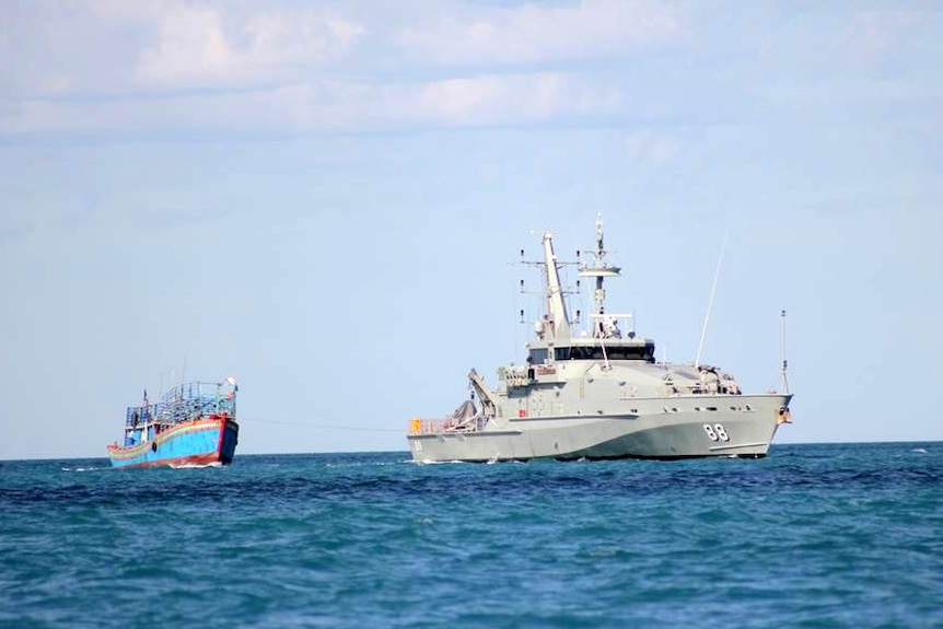 The boat carrying 84 mostly Vietnamese asylum seekers was intercepted 50 kilometres off the Kimberley coast on Sunday afternoon.