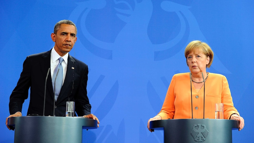 Barack Obama meets Angela Merkel in Berlin
