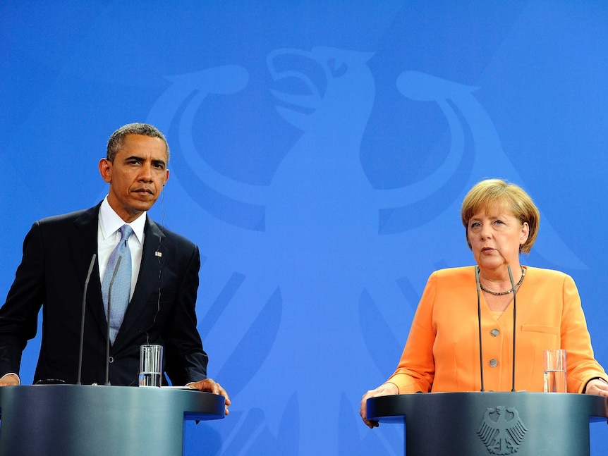 Barack Obama meets Angela Merkel in Berlin