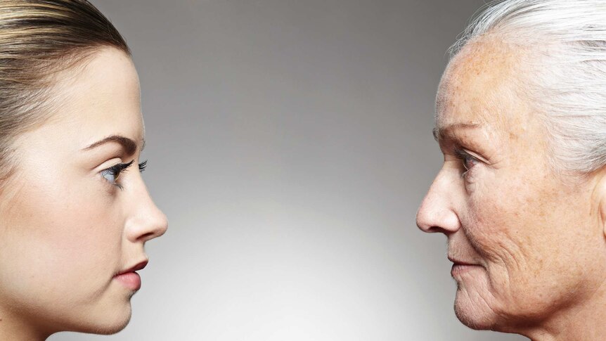 women of different ages look at each other in profile