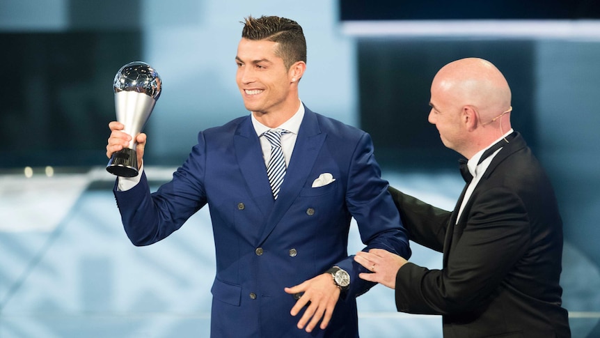 Cristiano Ronaldo receives FIFA Best Player award