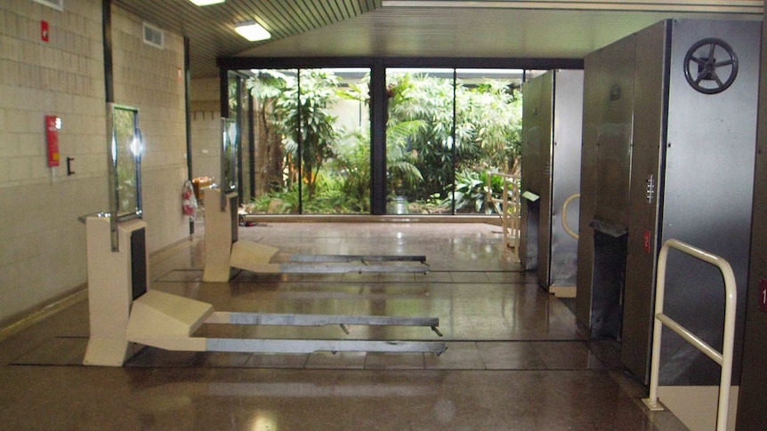 Inside the Centennial Park crematorium.