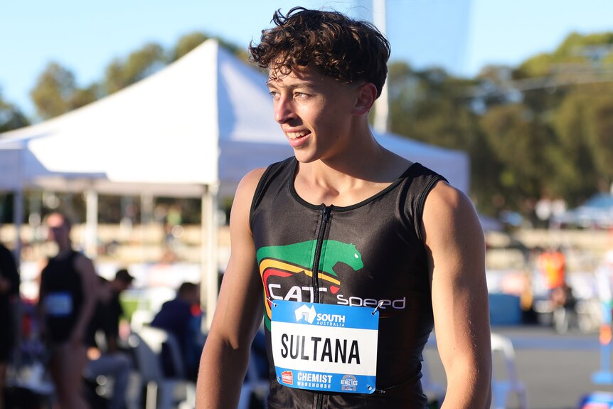 Sebastian Sultana smiles after a race