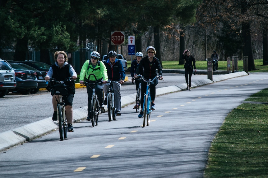 Women cycling