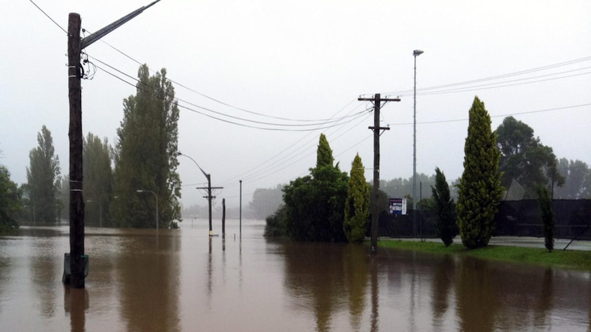 Bega floods NSW road underwater