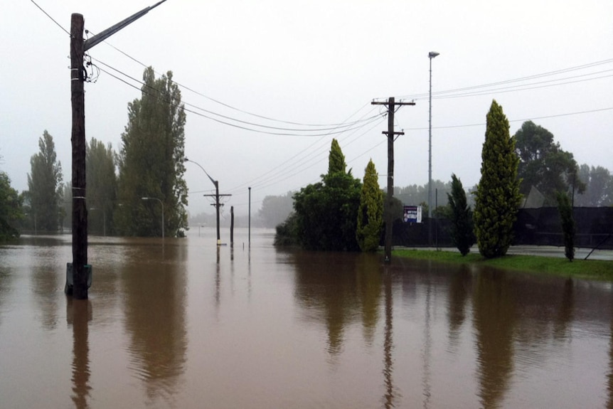 Bega floods NSW road underwater