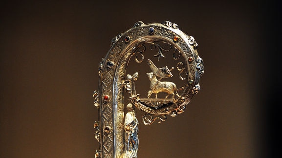 Close up shot of a ceremonial Anglican crook