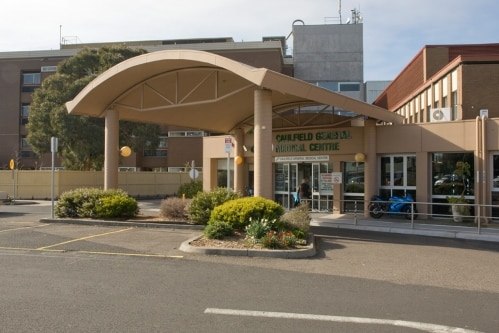 Caulfield Hospital entrance.