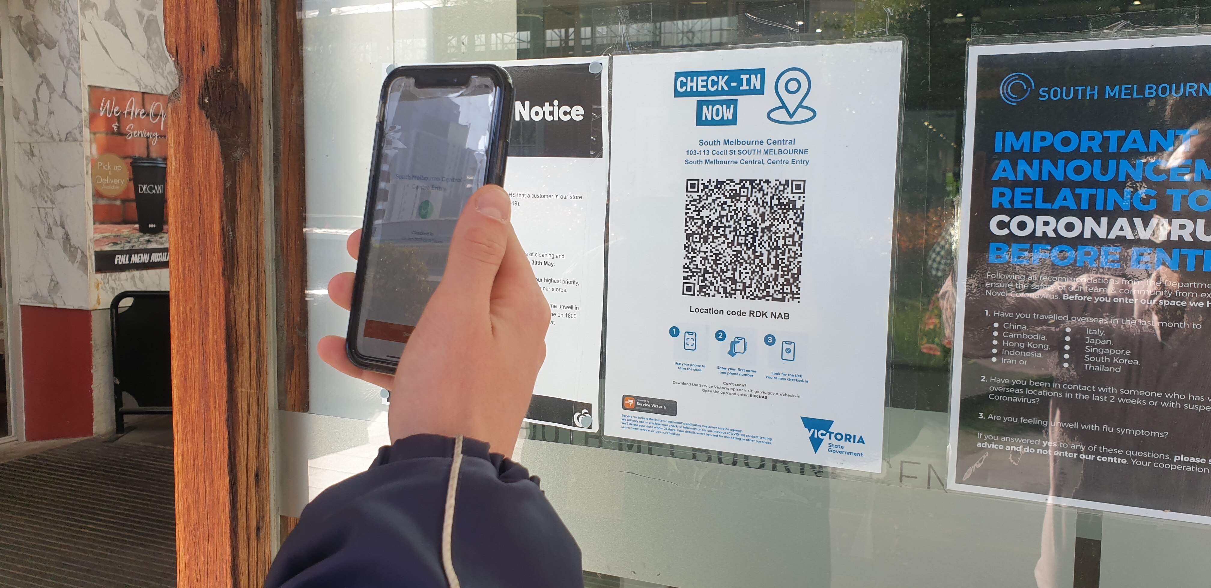 QR code scanned at Melbourne shopping complex