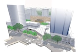 A sketch of the new-look Brisbane Transit Centre incorporating the BaT tunnel.