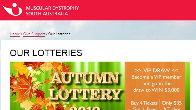 Screenshot of MD SA saying its autumn lottery was sold out