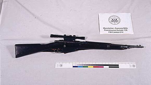 The 6.5mm carcano model 91/38 rifle used by Lee Harvey Oswald.