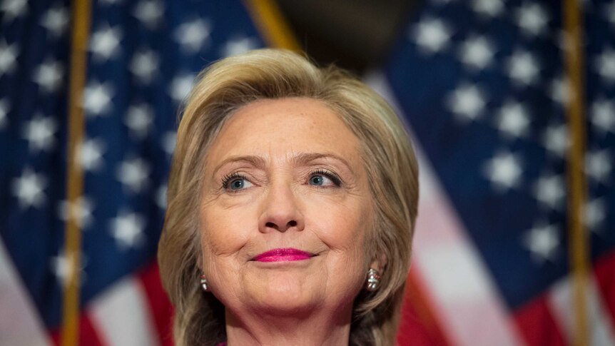 Presidential candidate Hillary Clinton makes a statement to the press in Washington DC, July 14, 2015.