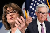 Composite image of RBA governor Michele Bullock and US Federal Reserve chair Jerome Powell.