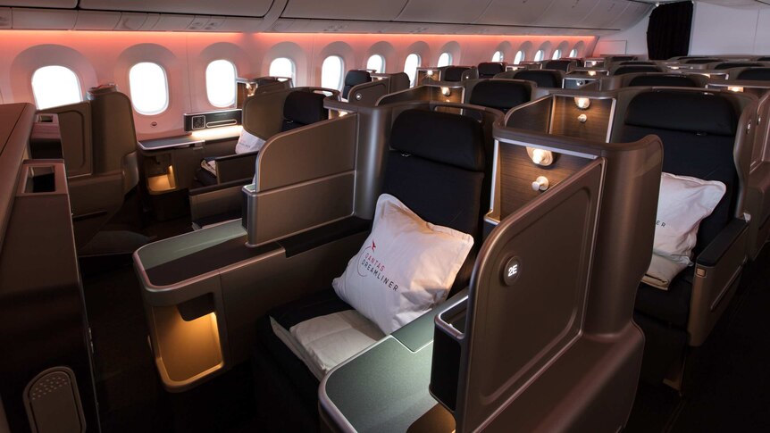 Business cabin seats on the Dreamliner 787-9