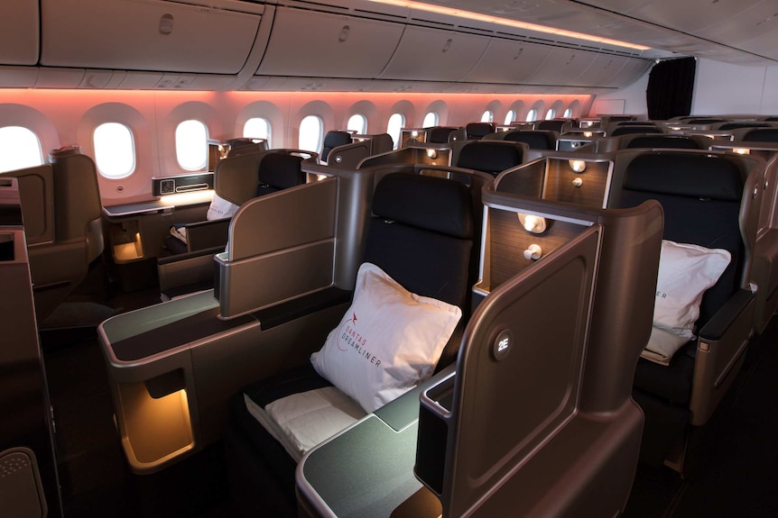 Business cabin seats on the Dreamliner 787-9