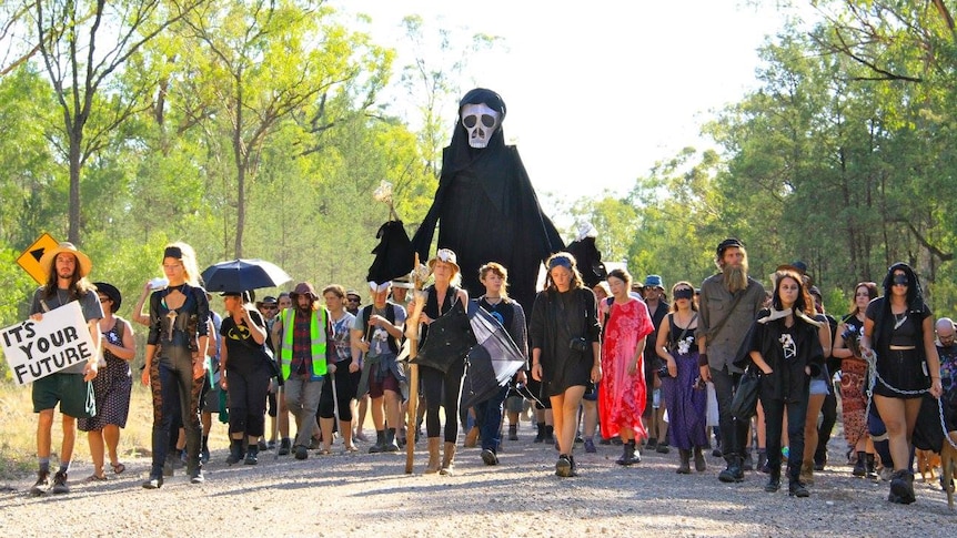 Protest against the Maules Creek Mine, near the Leard State Forest. Feb 15, 2015.