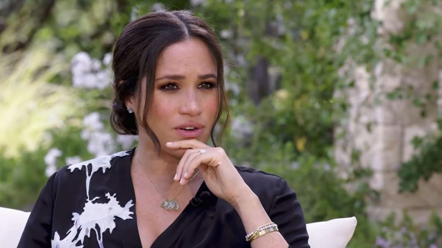 Meghan speaks in a television interview.