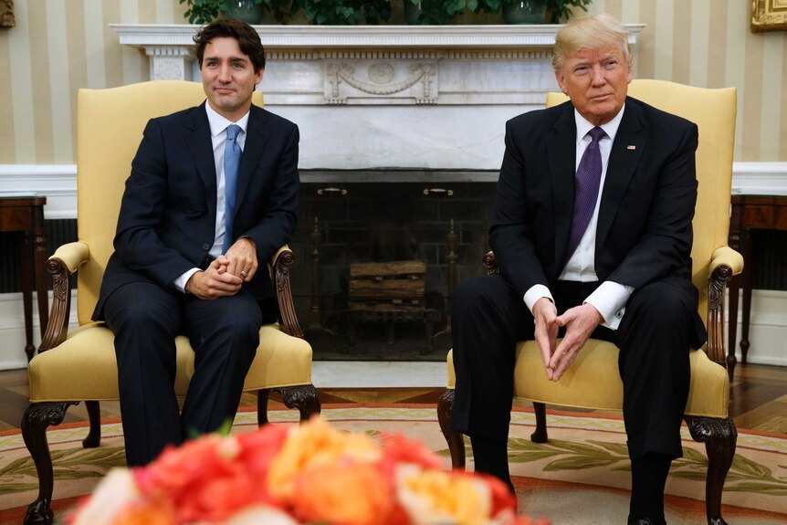 Canadian prime minister Justin visits the US for the first time since Donald Trump became president.