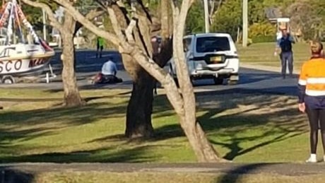 People in a park.