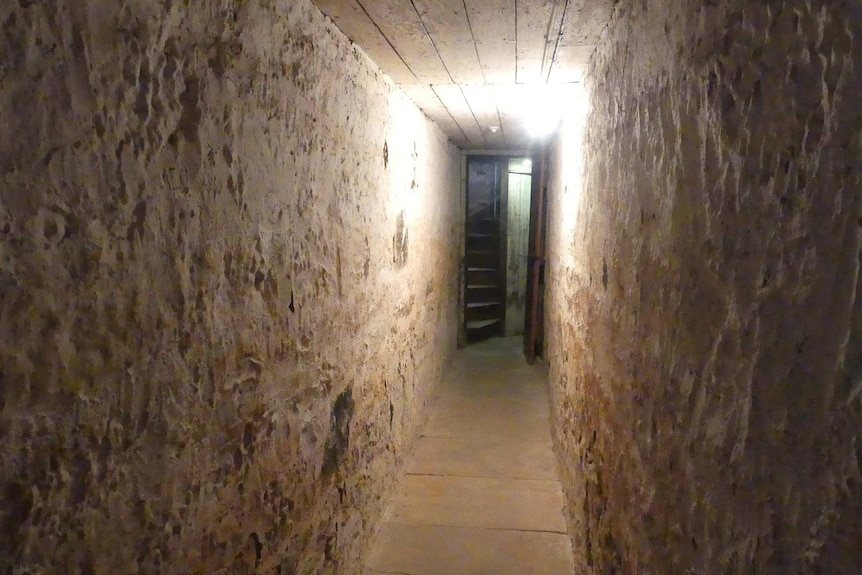 Tunnel under the Hobart Convict Penitentiary leading to a courtroom.