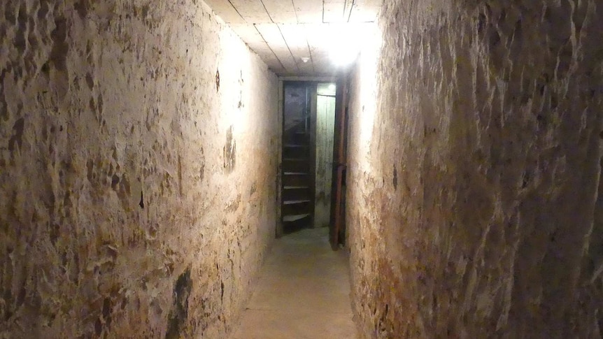 Tunnel under the Hobart Convict Penitentiary leading to a courtroom.