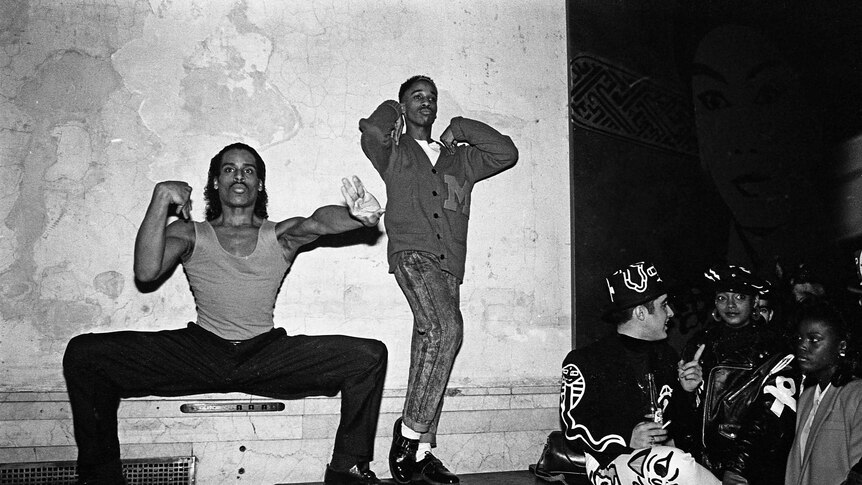 Willy Ninja (left) and dancer voguing at nightclub Mars in 1988 in New York City, New York.