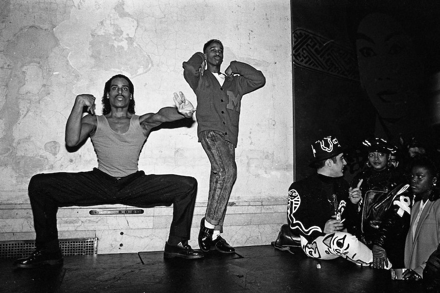 Willy Ninja (left) and dancer voguing at nightclub Mars in 1988 in New York City, New York.