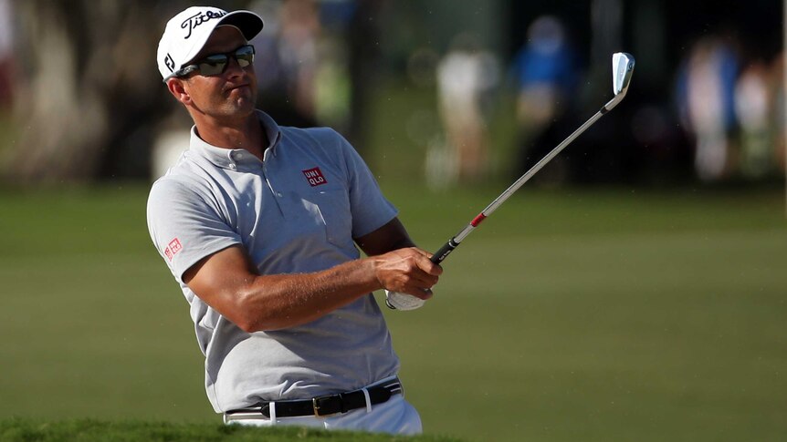 Australia's Adam Scott plays a shot on day two of the WGC Championship event at Doral.