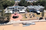 Aerial photo of the Suttons Beach Pavilion.