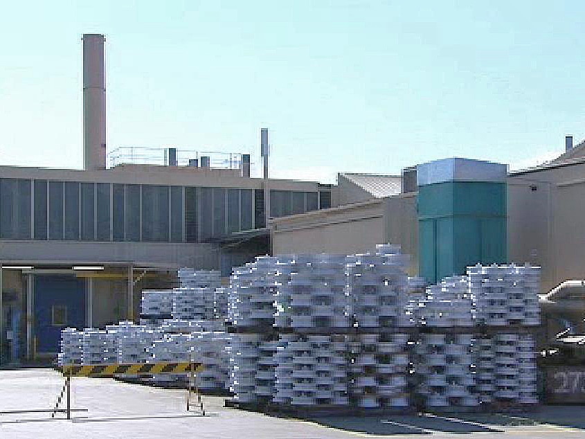 Exterior of a factory.