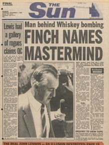 The Sun front page: Finch Names Mastermind