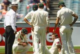 Out for months ... Harris was Australia's most efficient bowler until he fractured his ankle.