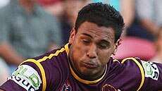 Justin Hodges makes a break against the Panthers