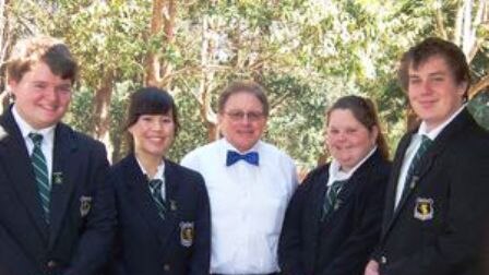 Principal Col Elliot, with this year's school captains.