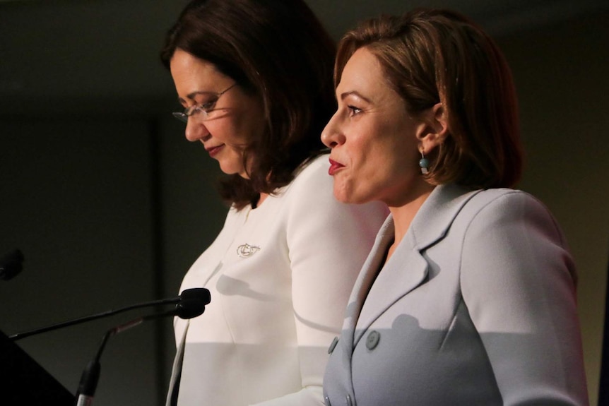 Treasurer Jackie Trad and Premier Annastacia Palaszczuk