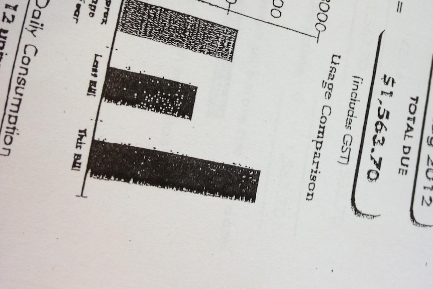 A power bill showing rising prices.