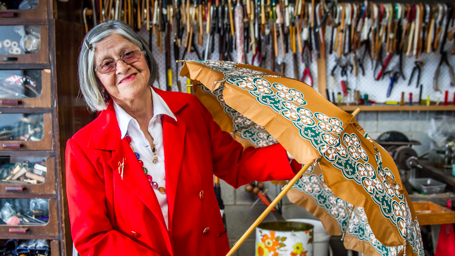 Alicia Mora-Hyde has been making umbrellas since 1971.