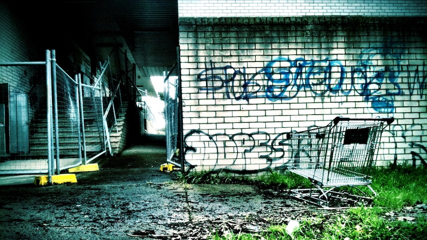 Derelict: The Giralang shopping centre has been vacant for about eight years.