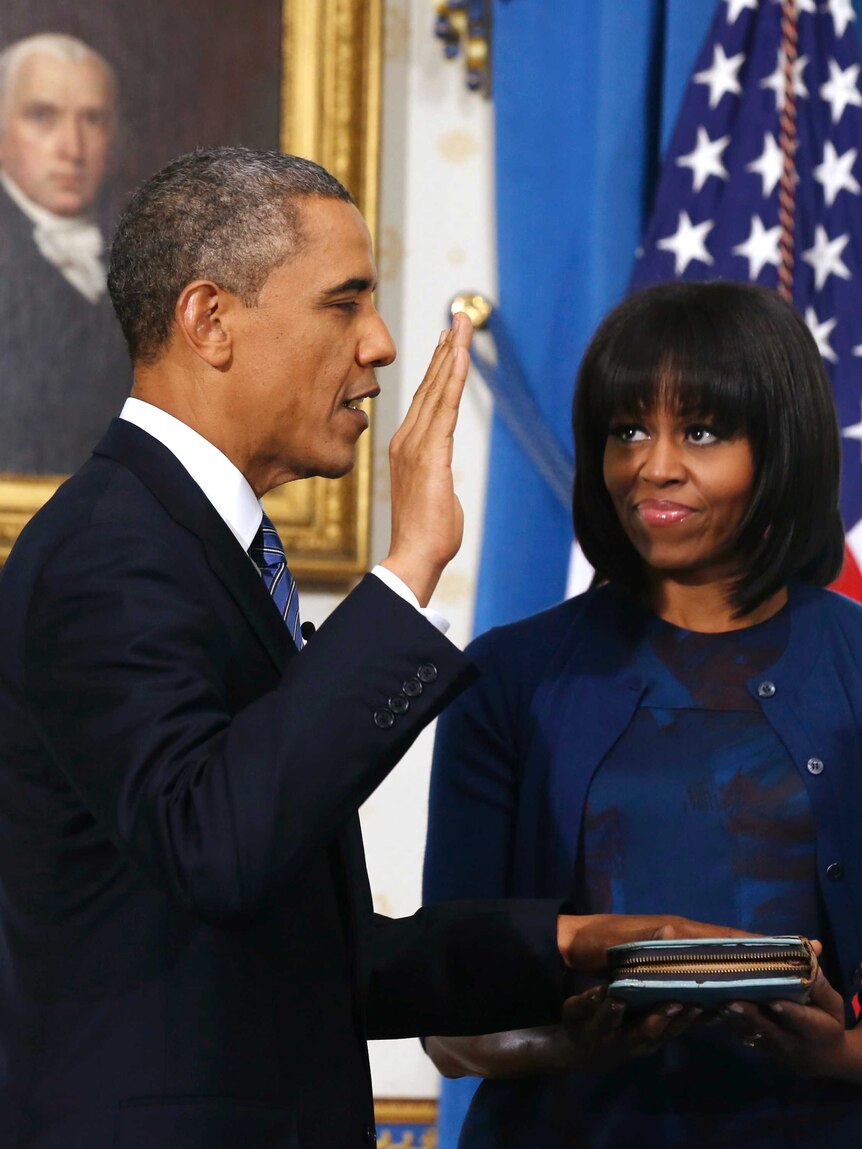 Barack Obama takes oath of office