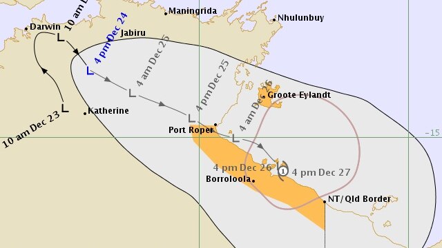 Cyclone watch Northern Territory Christmas Eve