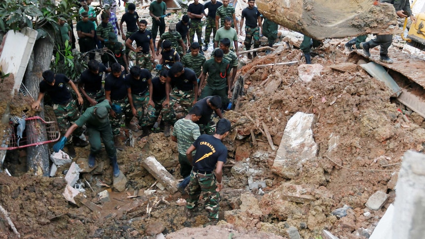 The rubbish dump landslide in the Sri Lankan capital Colombo killed at least 16.