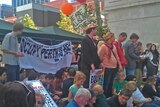 Occupy Perth protesters outside marquees