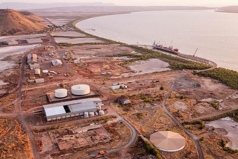 An aerial photograph of Wyndham port infrastructure