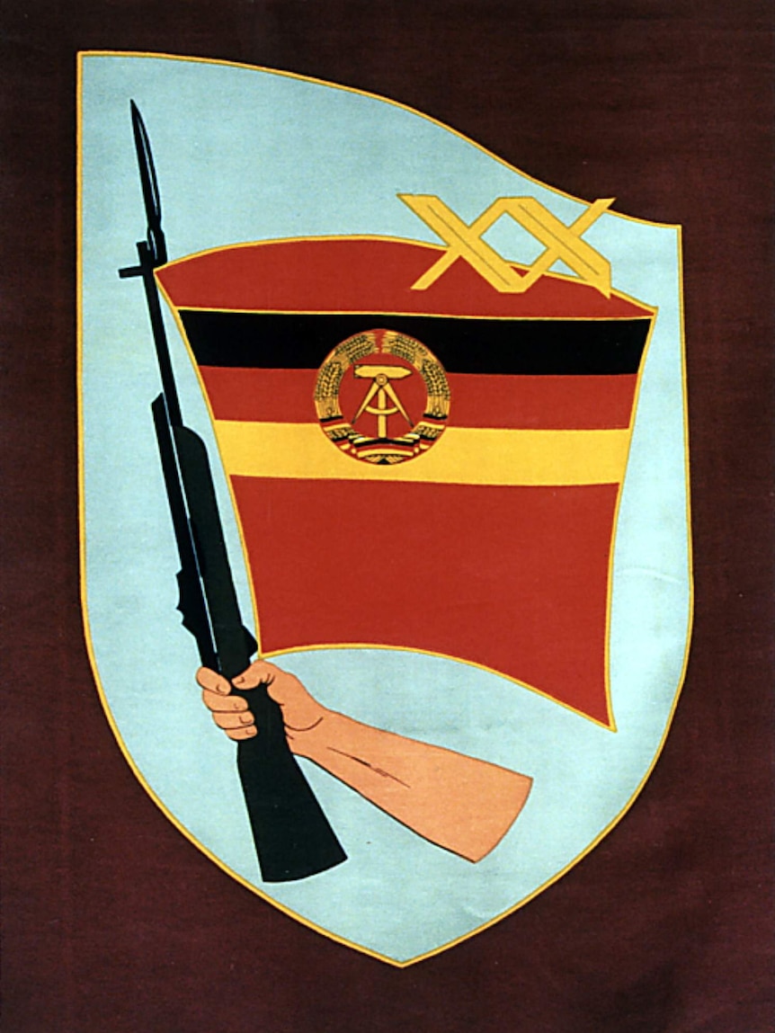 Archival image of German Democratic Republic symbol from 1980.