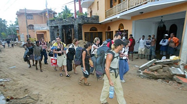 Tourists are fleeing Sri Lanka with the aid of their embassies, which have organised transport.