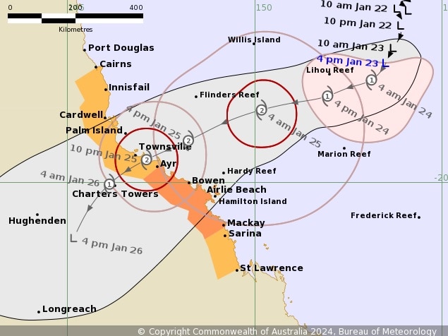 BOM cyclone tracking map
