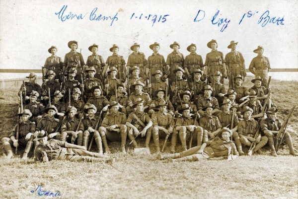 Soldiers at Mena Camp, Egypt, just before heading to Gallipoli