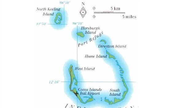 Map of Cocos (Keeling) Islands