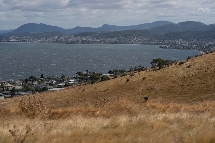 View from top of Droughty Point looking back at Hobart's eastern shore suburbs.